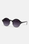 Fashion Rund Sonnenbrille Blank Sort/Gun