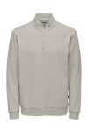 ONLY & SONS Ceres Half Zip Sweat Silver Lining
