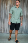 ONLY & SONS Caiden SS Linen Hemd Swamp