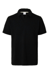 Selected Blake Split Neck Regular Fit SS Polo Black
