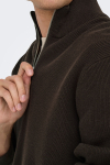 ONLY & SONS Phil Cotton Half Zip Knit Demitasse