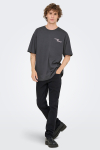 ONLY & SONS Nathan Backprint Relaxed Fit Tee Grey Pinstripe Remos