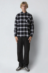 Fat Moose Forest flannel shirt Dark navy/Black check 002
