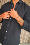 ONLY & SONS Caiden LS Linen Hemd Black
