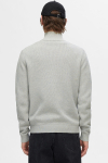 Selected Dane Structure Knit Full Zip Light Grey Melange