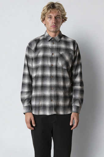 Forest flannel shirt Mid grey/Light grey 001