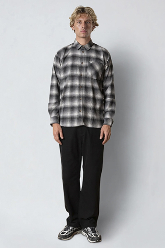 Forest flannel shirt Mid grey/Light grey 001