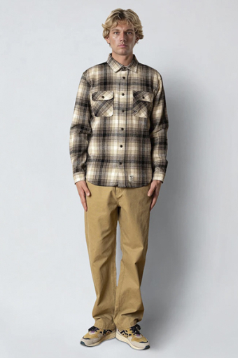 Adrian Cotton Check Shirt Sand / Black