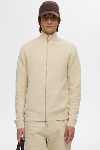 Dane Structure Knit Full Zip Oatmeal