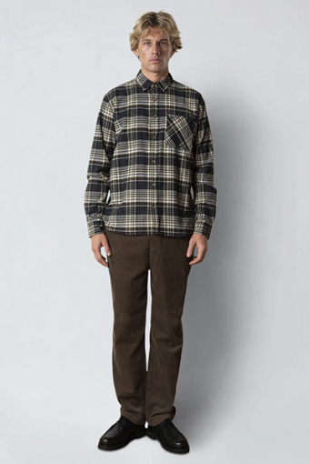 Forest flannel shirt Navy/Moss check 007