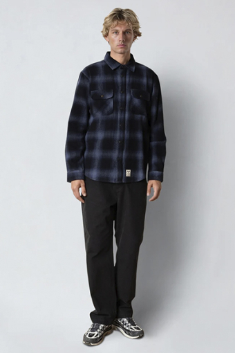 Adrian Cotton Check Shirt Navy / Dark Navy