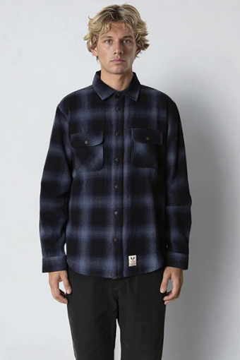 Adrian Cotton Check Shirt Navy / Dark Navy