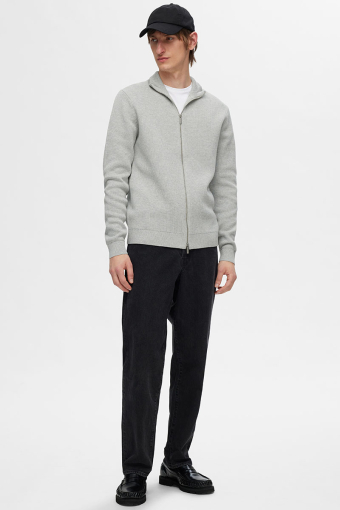 Dane Structure Knit Full Zip Light Grey Melange