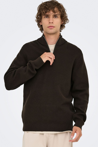 Phil Cotton Half Zip Knit Demitasse