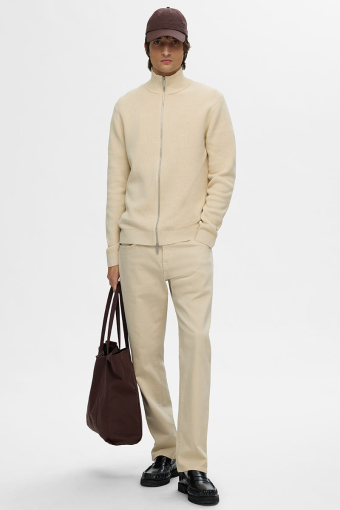 Dane Structure Knit Full Zip Oatmeal