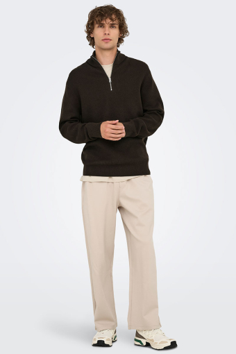 Phil Cotton Half Zip Knit Demitasse