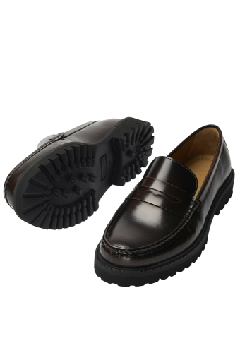 Hugo Leather Plain Penny Loafer Demitasse
