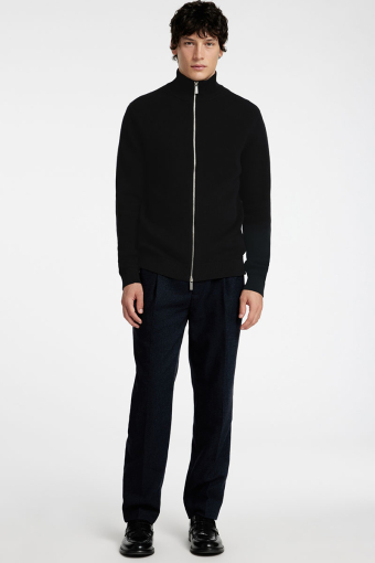 Dane Structure Knit Full Zip Black