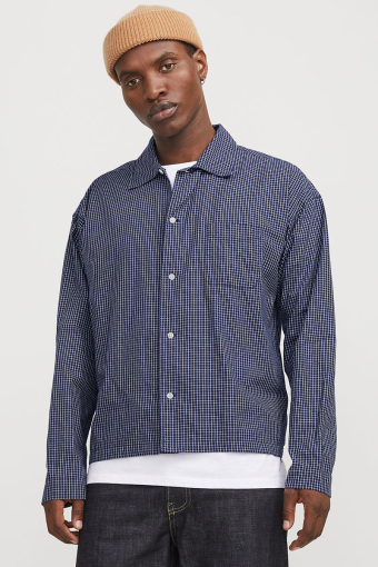 Austin Loose Fit Check Shirt Ocean Cavern