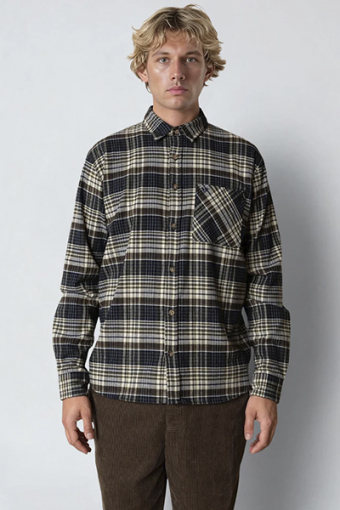 Forest flannel shirt Navy/Moss check 007